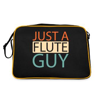 Flötist Flöte Just A Flute Guy - Retro Tasche - Schwarz/Gold - Hinten