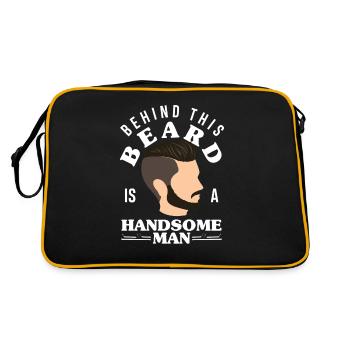 Bartpflege Bart Liebhaber Männer Bart - Retro Tasche - Schwarz/Gold - Hinten