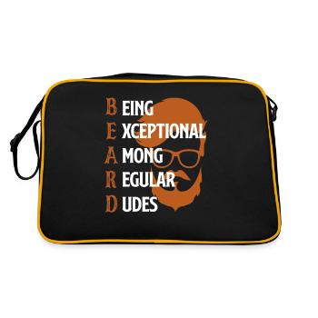Bartpflege Bart Liebhaber Männer Bart - Retro Tasche - Schwarz/Gold - Hinten