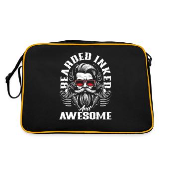 Bartpflege Bart Liebhaber Männer Bart - Retro Tasche - Schwarz/Gold - Hinten