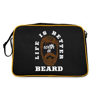 Bartpflege Bart Liebhaber Männer Bart - Retro Tasche - Schwarz/Gold - Hinten