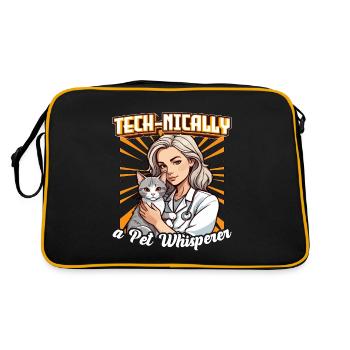 Veterinary Technician Tech-nically Animal Lover - Retro Bag - black/gold - Back