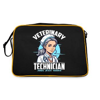 Veterinary Technician Animal Health Veterinarian - Retro Bag - black/gold - Back