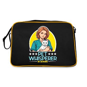 Veterinary Technician Pet Whisperer Animal Lover - Retro Bag - black/gold - Back