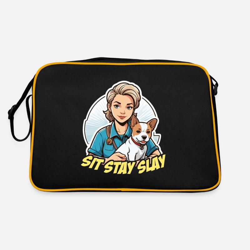 Dog Trainer Sit Stay Slay Loves Agility Training Retro Bag