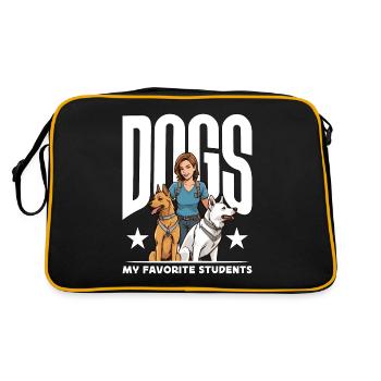 Dog Trainer Dogs My Favorite Students Animal Lover - Retro Bag - black/gold - Back