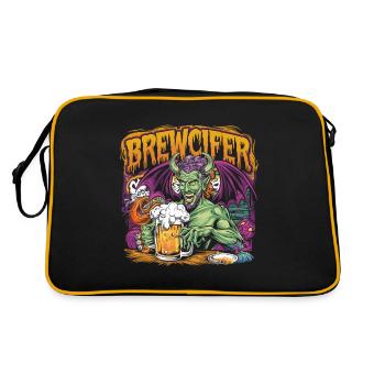 Brewcifer Diable Amateur de bière Halloween - Sac Retro - noir/or - Dos