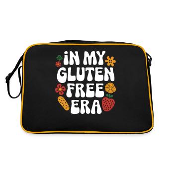 À l’époque du sans gluten avec des fleurs et des fruits - Sac Retro - noir/or - Dos