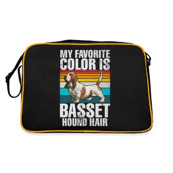 Cadeaux Basset Hound - Sac Retro - noir/or - Dos