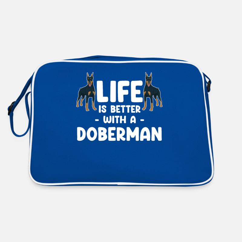 Das Leben Ist Besser Mit Einem Dobermann, Retro Tasche
