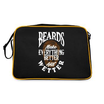 Bartpflege Bart Liebhaber Männer Bart - Retro Tasche - Schwarz/Gold - Hinten
