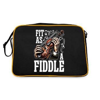 Fiddle Fit As A Fiddle Musician Violin Music Lover - Retro Bag - black/gold - Back