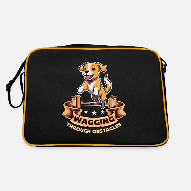 Dog Agility Training Wagging Through Dog Owner Retro Tasche