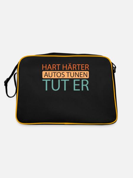 Schrauber Tuning Tuner - Retro Tasche - Schwarz/Gold - Hinten