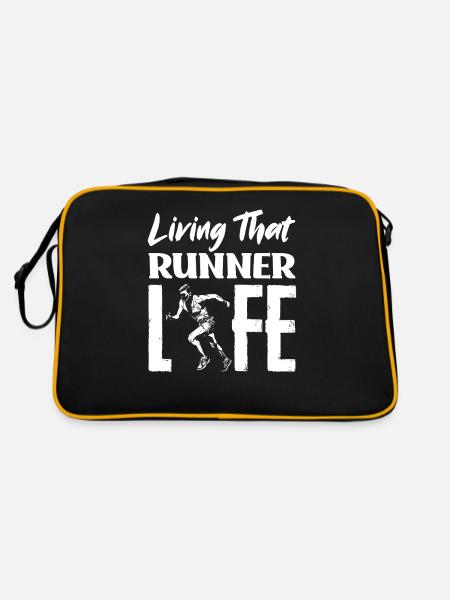 Living That Runner Life - Retro Bag - black/gold - Back