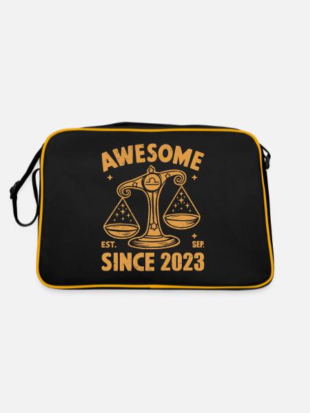 Génial depuis l’anniversaire de la Balance en 2023 - Sac Retro - noir/or - Dos