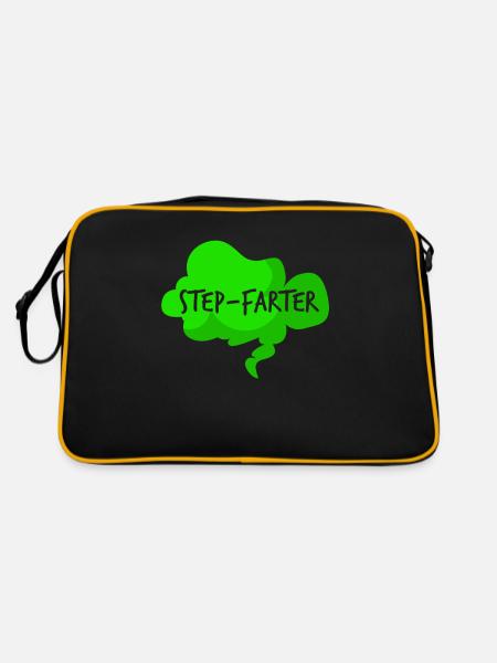 Step-farter Für Alle Bonus Dad's - Retro Tasche - Schwarz/Gold - Hinten