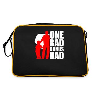 One Bad Bonus Dad - Retro Tasche - Schwarz/Gold - Hinten