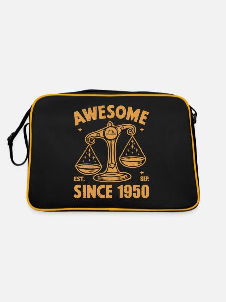 Génial depuis 1950 Anniversaire de la Balance - Sac Retro - noir/or - Dos