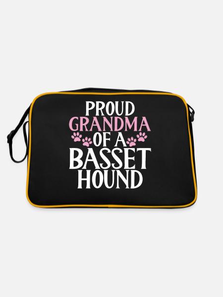 Cadeaux Basset Hound - Sac Retro - noir/or - Dos