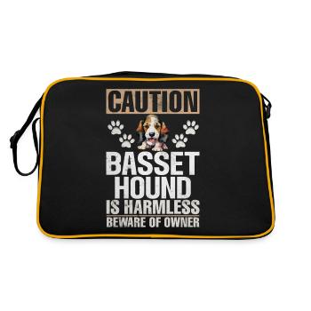 Cadeaux Basset Hound - Sac Retro - noir/or - Dos
