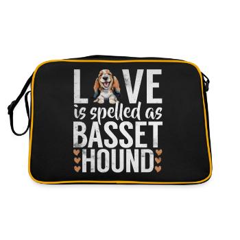 Cadeaux Basset Hound - Sac Retro - noir/or - Dos