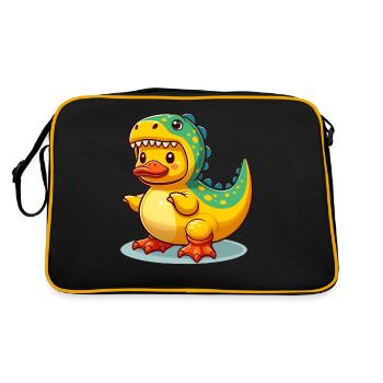 Dino Duck, Yellow Rubber Duck & Rubber Duck - Retro Bag - black/gold - Back