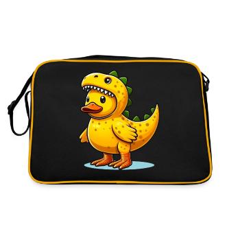 Dino Duck, Yellow Rubber Duck & Rubber Duck - Retro Bag - black/gold - Back
