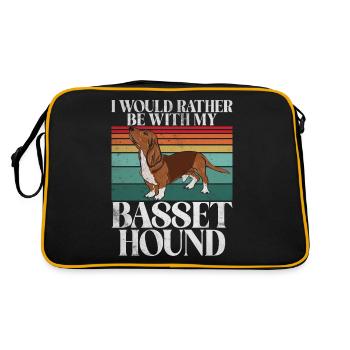 Cadeaux Basset Hound - Sac Retro - noir/or - Dos