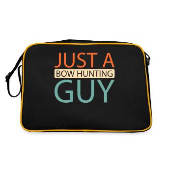 Bogenjagd Bogenjäger Just A Bow Hunting Guy - Retro Tasche - Schwarz/Gold - Hinten