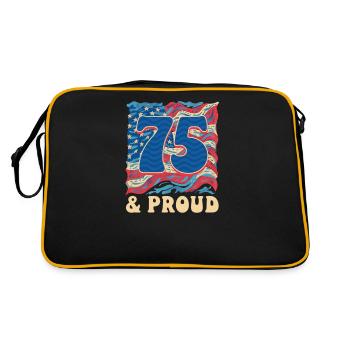 75th Birthday 75 & Proud - Retro Bag - black/gold - Back