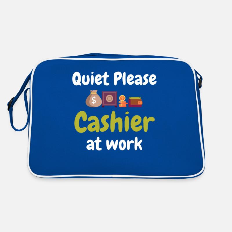 Quiet please cashier at work employee Retro Bag