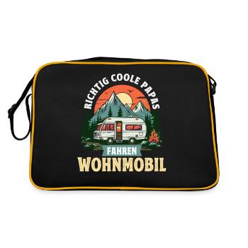 Camping Camper Richtig Coole Papas fahren - Retro Tasche - Schwarz/Gold - Hinten