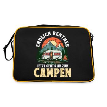 Camping Camper Finally Retirement 2024 Now it's time for - Retro Bag - black/gold - Back