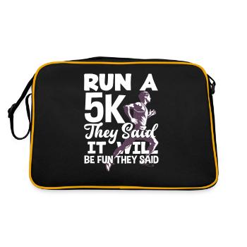 Lauf Einen 5K Sagten Sie Es Wird Spaß Machen - Retro Tasche - Schwarz/Gold - Hinten