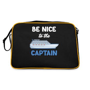 Seien Sie Nett Zum Kapitän. Kapitän Kreuzfahrt - Retro Tasche - Schwarz/Gold - Hinten