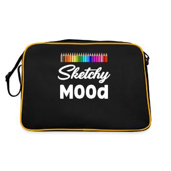 Sketchy Mood Sketch Artist Painter Drawing - Retro Bag - black/gold - Back