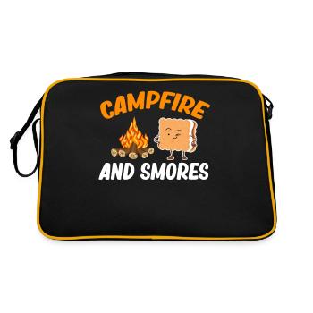 Campfire And Smores Glamping Trailer Backpacking - Retro Tasche - Schwarz/Gold - Hinten