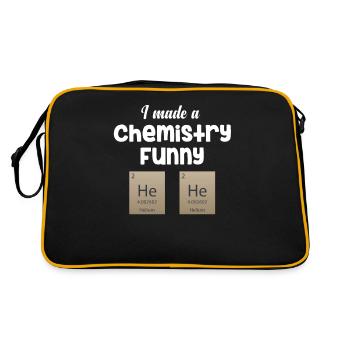 I Made A Chemistry Funny He He Science Periodic - Retro Bag - black/gold - Back