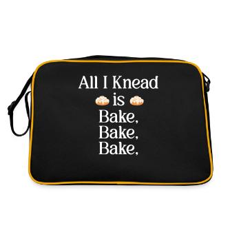All I knead is bake, bake, bake. - Retro Bag - black/gold - Back