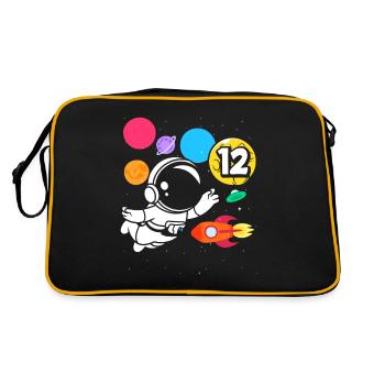 12th Birthday Boys Astronaut Birthday - Retro Bag - black/gold - Back