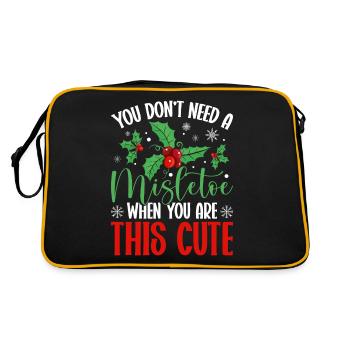 Frohe Weihnachten, Du Brauchst Keinen Mistel, - Retro Tasche - Schwarz/Gold - Hinten