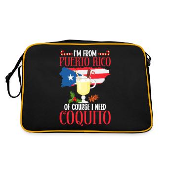 Frohe Weihnachten, Ich Komme Aus Puerto Rico - Retro Tasche - Schwarz/Gold - Hinten