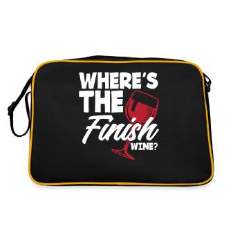 Wo Ist Der Zielwein? Weintrinker - Retro Tasche - Schwarz/Gold - Hinten