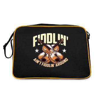 Fiddle Fiddlin' Ain't Fiddlin' Around Music Lover - Retro Bag - black/gold - Back
