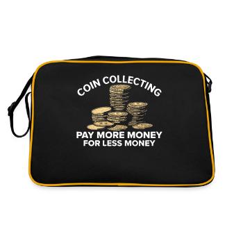 Coin Collector Definition Numismatics - Retro Bag - black/gold - Back