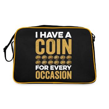 Coin Collector Definition Numismatics - Retro Bag - black/gold - Back