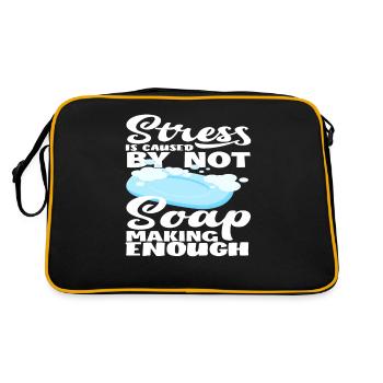 Stress is caused by too little soap production - Retro Bag - black/gold - Back