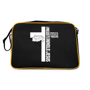 Soap production today a bit - Retro Bag - black/gold - Back