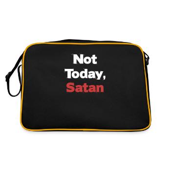 Not Today, Satan Antichrist Humor Gothic - Retro Bag - black/gold - Back